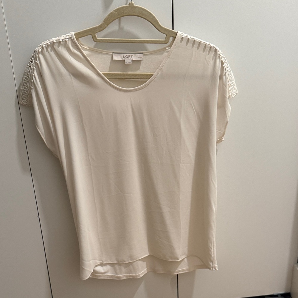 LOFT Women's Elegant Cream Blouse